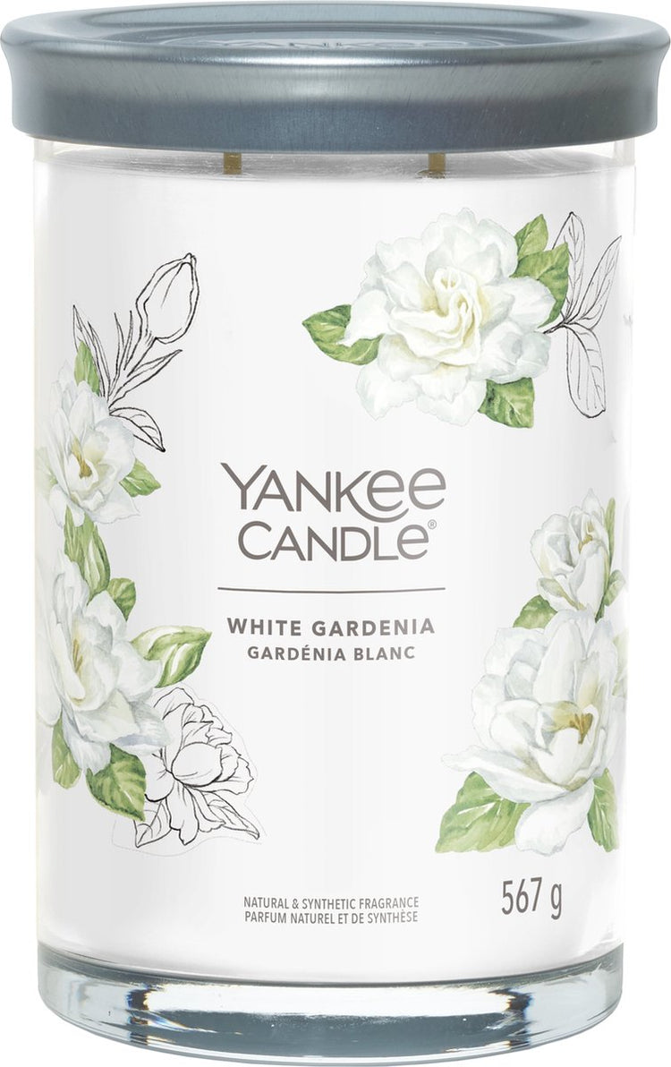 Yankee Candle – weiße Gardenie-Duftkerze im großen Glas – 100 Brennstunden – zwei Dochte