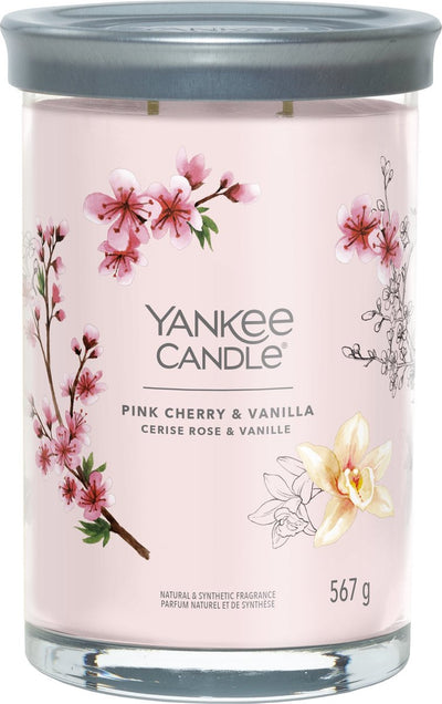 Yankee candle - pink cherry vanilla large tumbler scented candle - 100 burning hours - two wicks