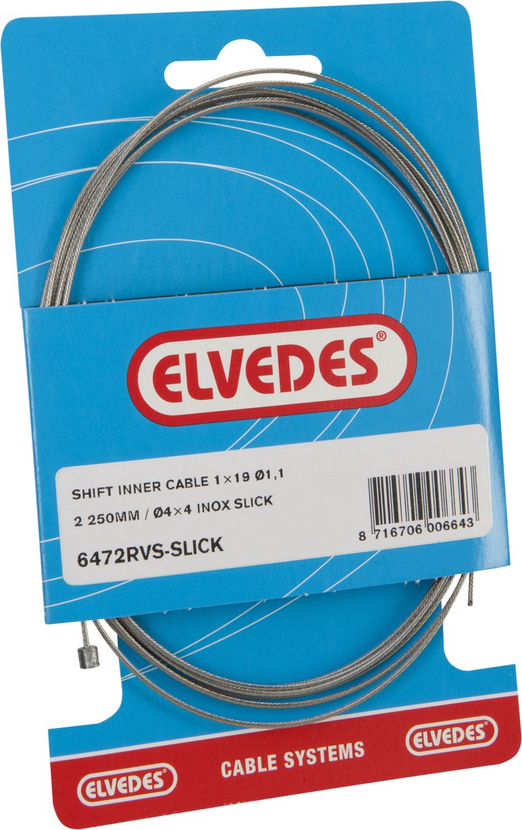 Schaltinnenzug Elvedes 2250 mm Edelstahl Slick ø1,1 mm Shimano SRAM N-Nippel (auf Karte)
