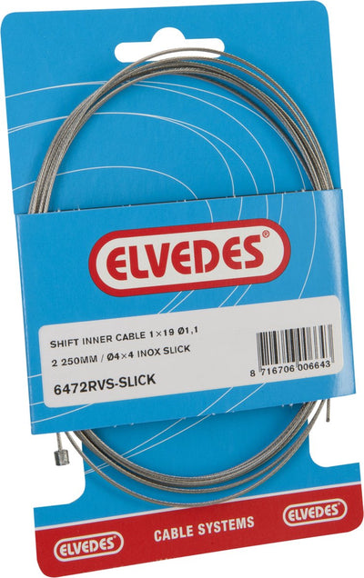 Schaltinnenzug Elvedes 2250 mm Edelstahl Slick ø1,1 mm Shimano SRAM N-Nippel (auf Karte)