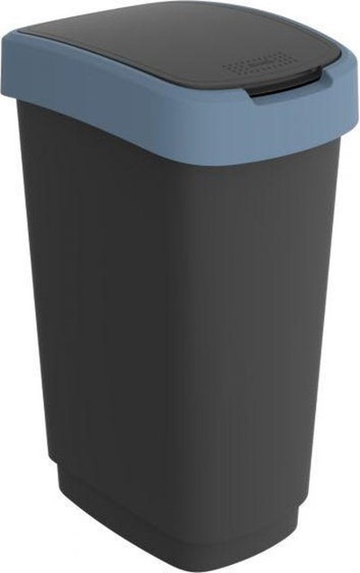 Rotho Rotho Twist Abfallbehälter 50l Horizonblau Anthrazit