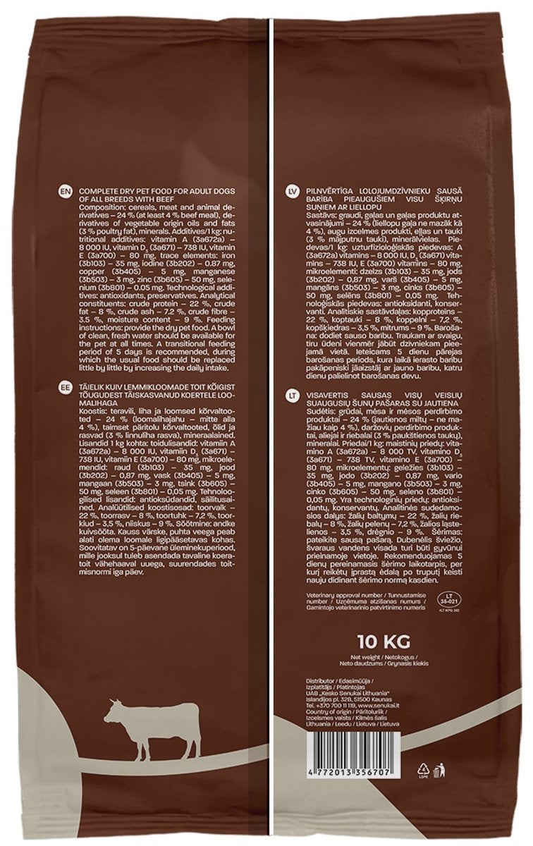 Höppy Hundefutter-Stückchen mit Rindfleisch, 10 kg