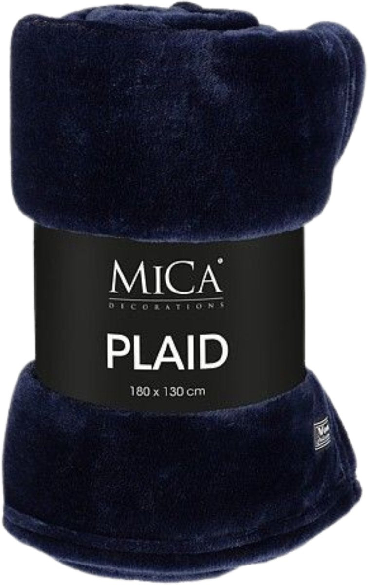 Mica-Dekorationen, Famke-Fleece-Plaid – L 180 x B 130 cm – dunkelblau