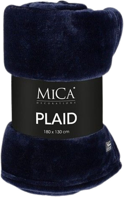 Mica-Dekorationen, Famke-Fleece-Plaid – L 180 x B 130 cm – dunkelblau