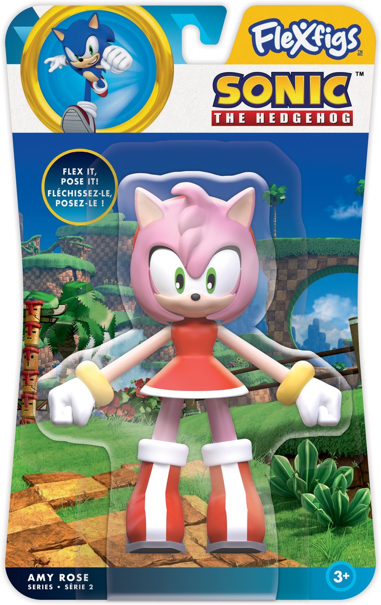 Flexfigs Sonic the Hedgehog Amy Rose – flexibel biegbare Actionfigur für Kinder und Erwachsene