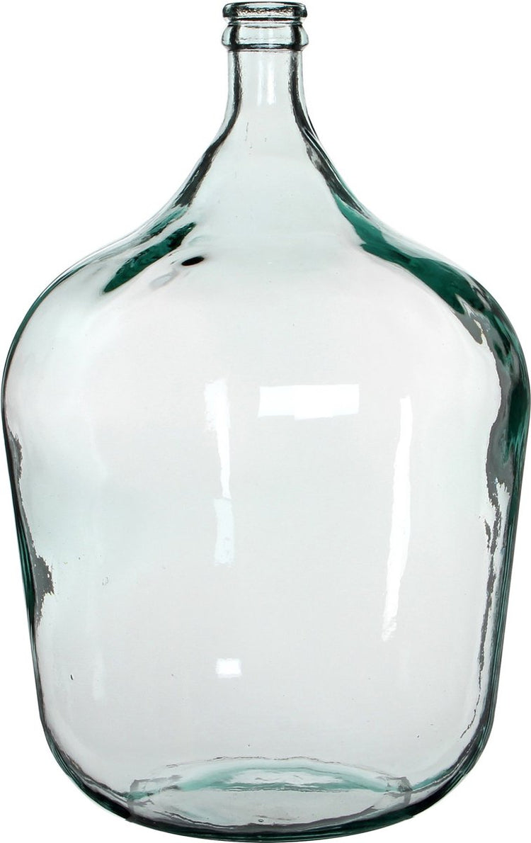 Glimmerdekorationen Flaschenvase Diego – 40 x 56 cm – transparent – recyceltes Glas – Flaschenhals