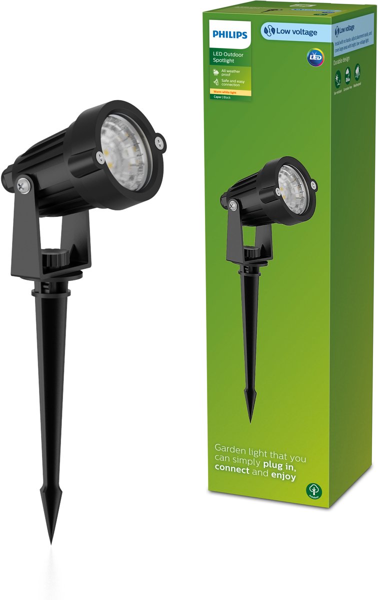 Philips LED Philips Gardenlink Caper 24V Sockelleuchte mit Spieß - Schwarz - Verlängerung