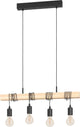 Eglo Townshend Hängelampe – E27 – 70 cm – Schwarzbraun – FSC-Holz