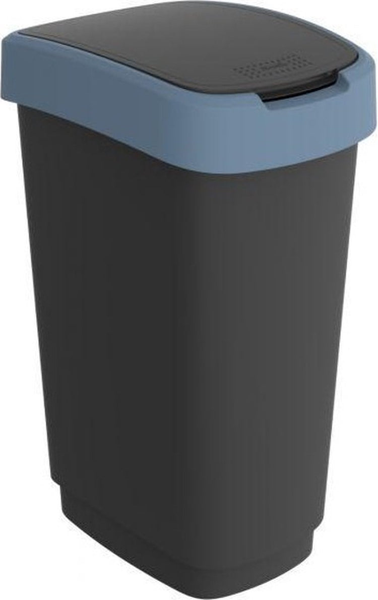 Rotho Rotho Twist Abfallbehälter 50l Horizonblau Anthrazit