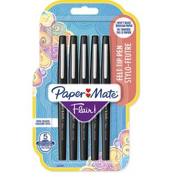 Fineliner Papermate Flair 0,7 mm schwarz 5 Stück
