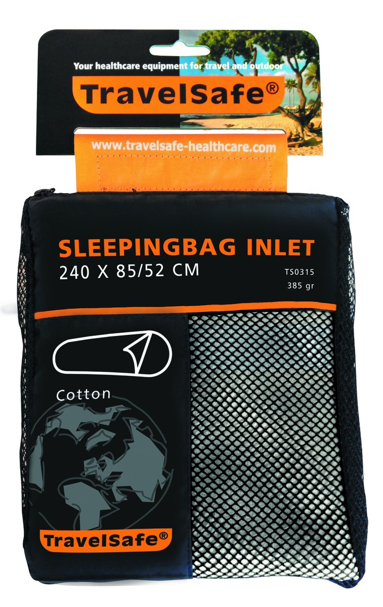 Travelsafe Mumienschlafsack mit Baumwollinlett – weiß
