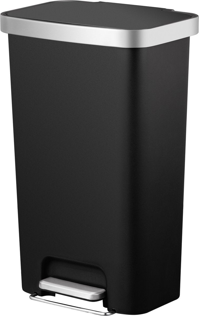 Eko - Hana Treteimer 45 Liter - Kunststoff - Schwarz - Abfalleimer
