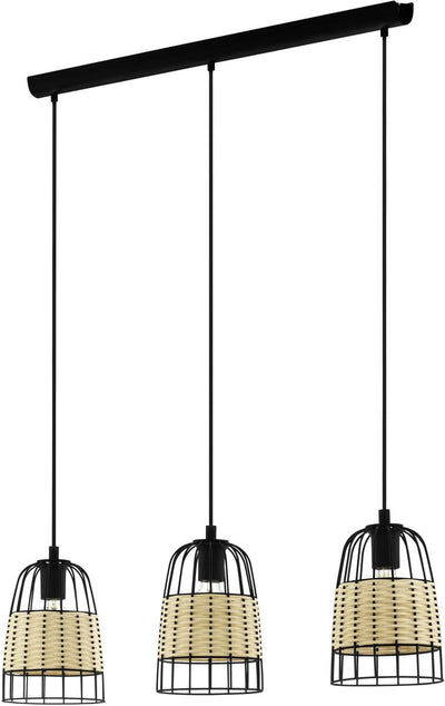 Eglo Anwick Hängelampe – E27 – 88 cm – schwarzes Rattan