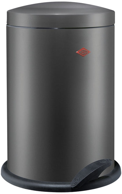 Wesco 116 (alpha) Abfallbehälter | Treteimer | 13 Liter | Metall - Graphit matt | Mülleimer - hergestellt in Deutschland