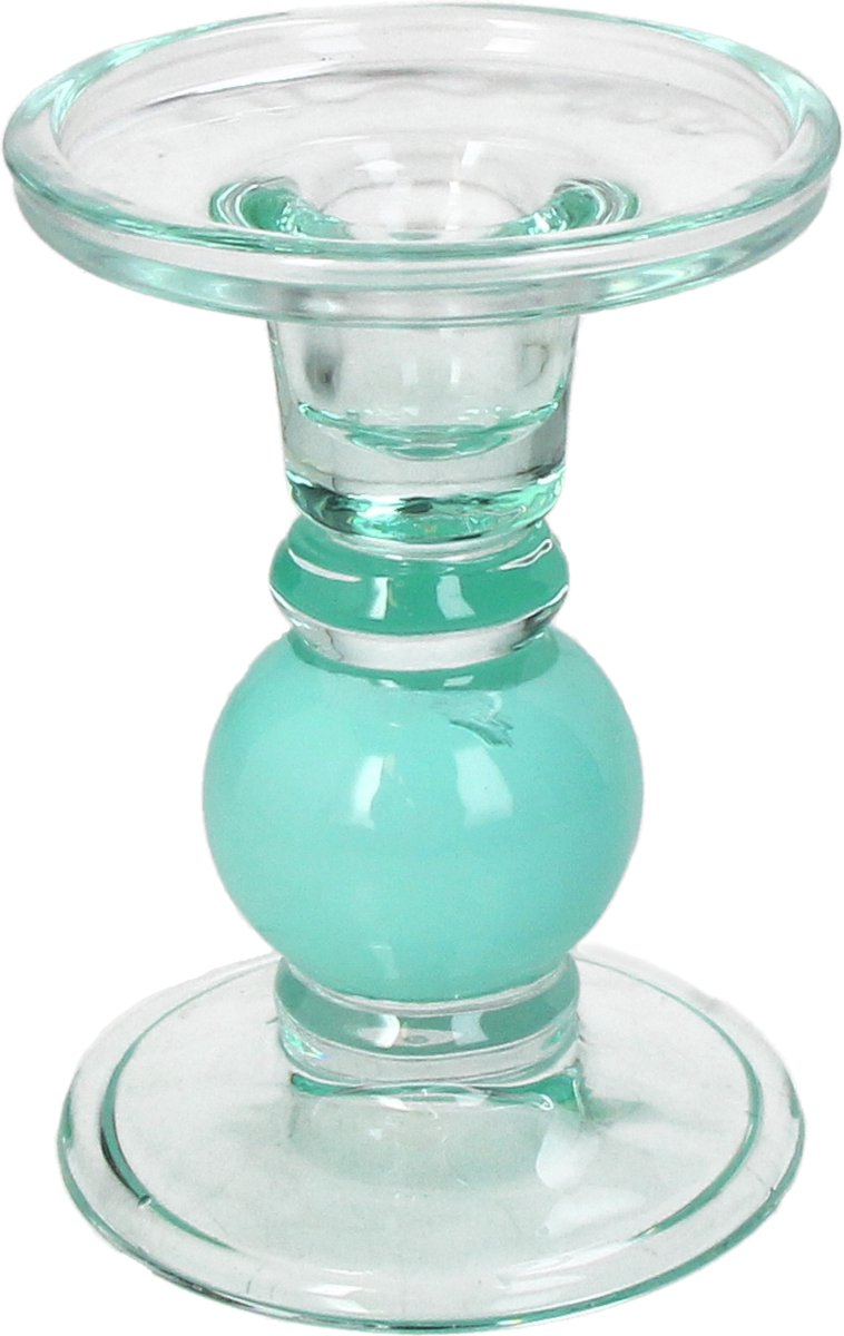 HD Collection Kerzenhalter Glas Türkis 9x9x13cm