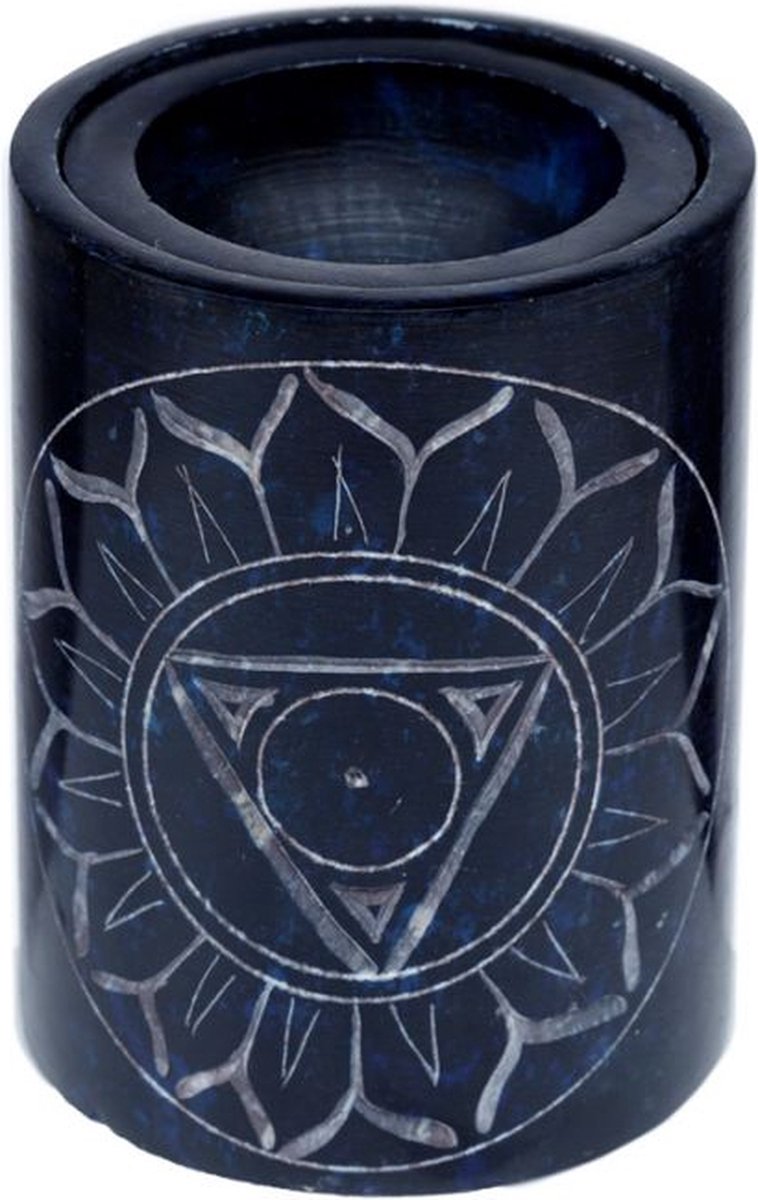Dunkelblauer Seifenstein -Chakra -Duftbrenner