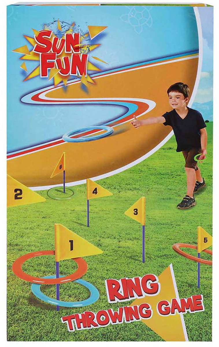 Sun Fun Vangspel -Spiel mit 6 Ringen und 6 Flaggen