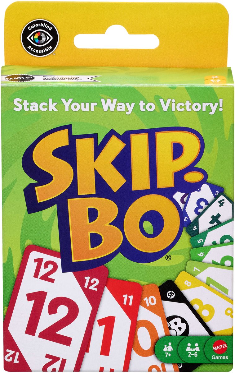 Mattel Games Skip-Bo – Kartenspiel – für 2–6 Spieler – Erkundung der Strategie