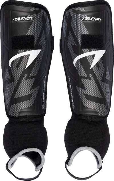 Avento Schienbeinschoner – Pro-Style – Schwarz Silber – Größe M