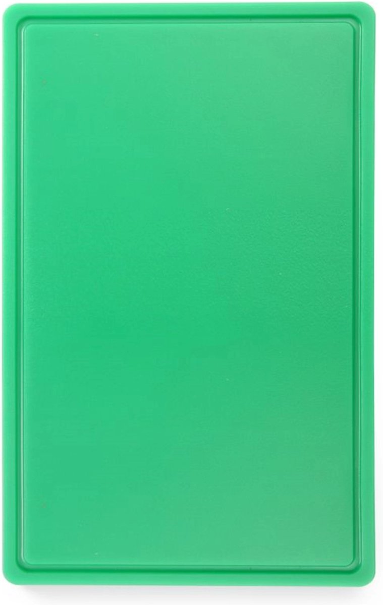 Hendi Gastronorm-Schneidebrett – HACCP – Saftkanal und glatte Seite – 530 x 325 mm – grün