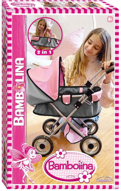 Dimian Kinderwagen mit Baldachin Bambolina – LxHxB 57 cm x 54 cm x 35 cm.