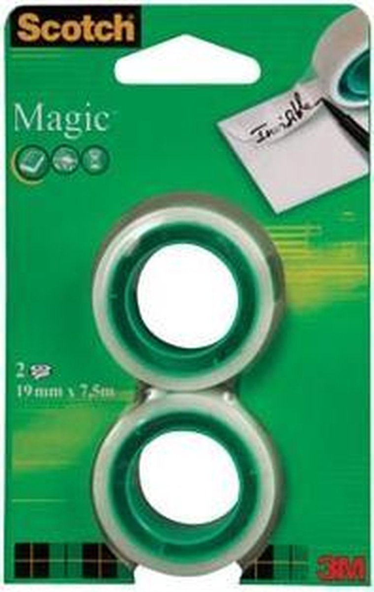Scotch® Scotch Klebeband Magic Tape Größe 19 mm x 7,5 m Blister mit 2 Rollen