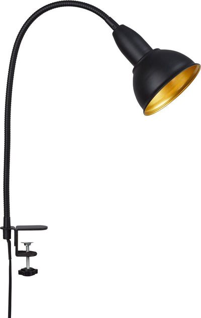 Briloner Hygge - Klemmlampe Retro - Klemmstrahler Metall - Schwarzgold - E14-Fassung - Klemmlampe mit Kordel