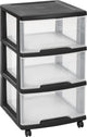 Curver Essentials Schubladensystem – 3 x 20 Liter – 37,1 x 38,9 x 67 cm – Schwarz
