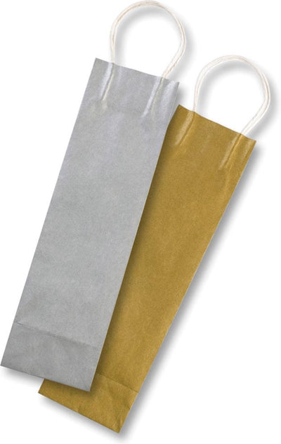 Folia-Geschenktüte für Flaschen aus Gold und Silber