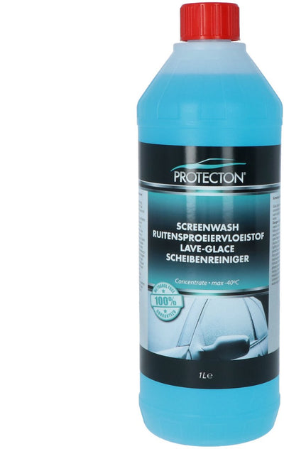 Protecton Scheibenwaschflüssigkeit - Konzentrat - verhindert das Einfrieren der Scheibenwaschanlage - bis -40° C - Glykol gegen Wiedereinfrieren - 1 Liter