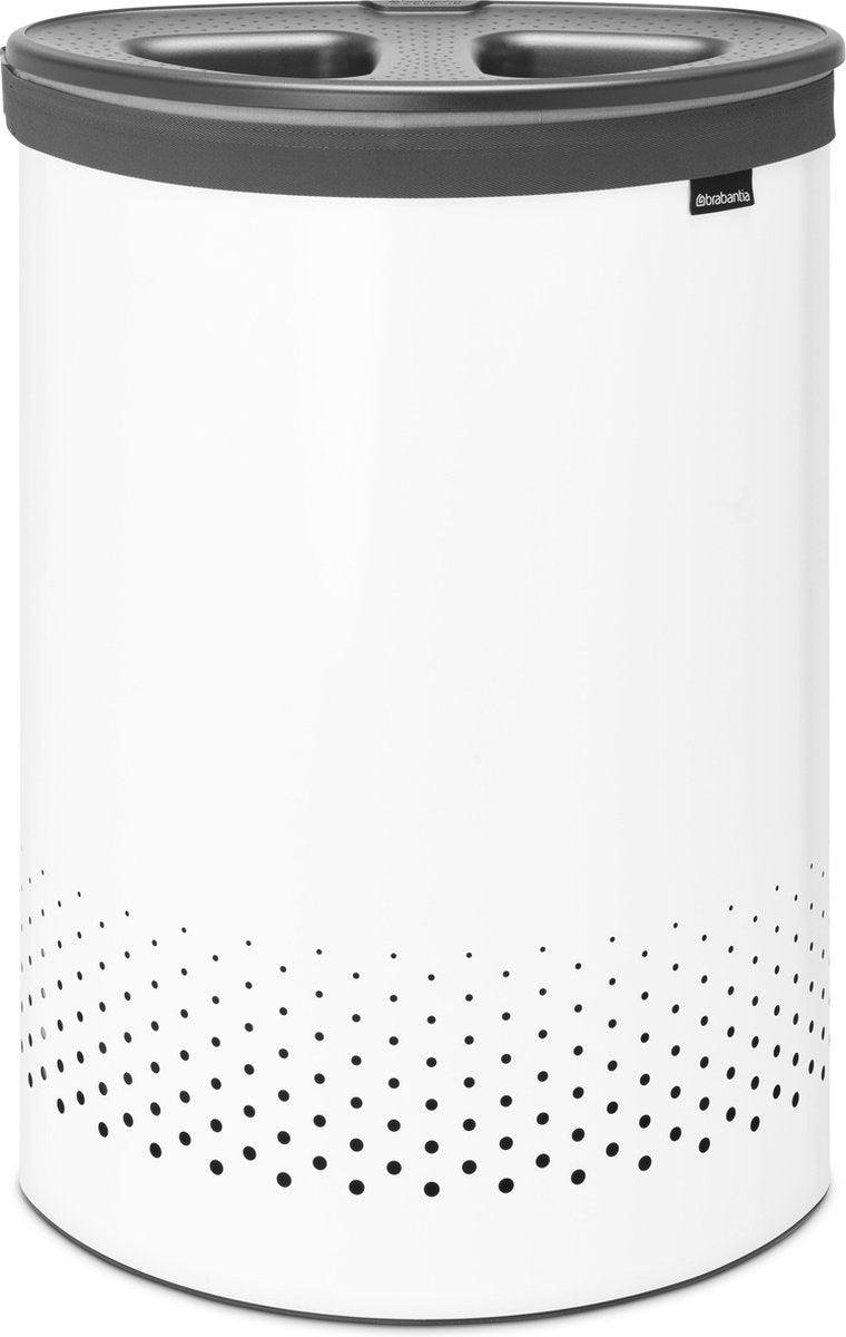 Brabantia Wäschekorb – mit Deckel – 55 l – weißer Kunststoffdeckel