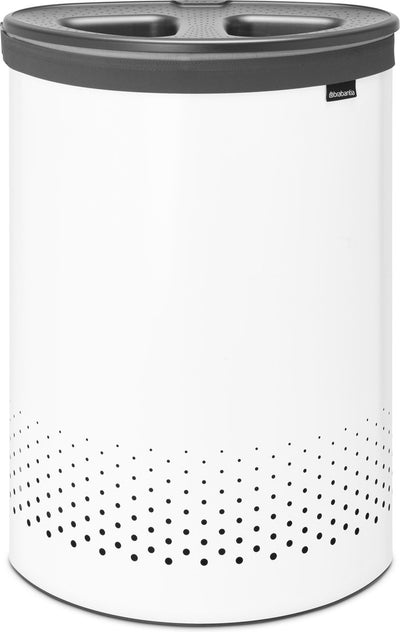Brabantia Wäschekorb – mit Deckel – 55 l – weißer Kunststoffdeckel
