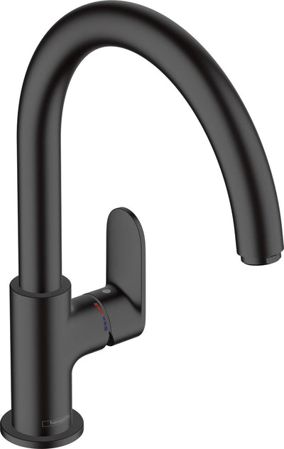 Hansgrohe Lackmischung M35 – Küchenmischbatterie – Einhebelbedienung – Größe 210 mm – schwenkbarer Auslauf – 1 Strahlfunktion – mattschwarz