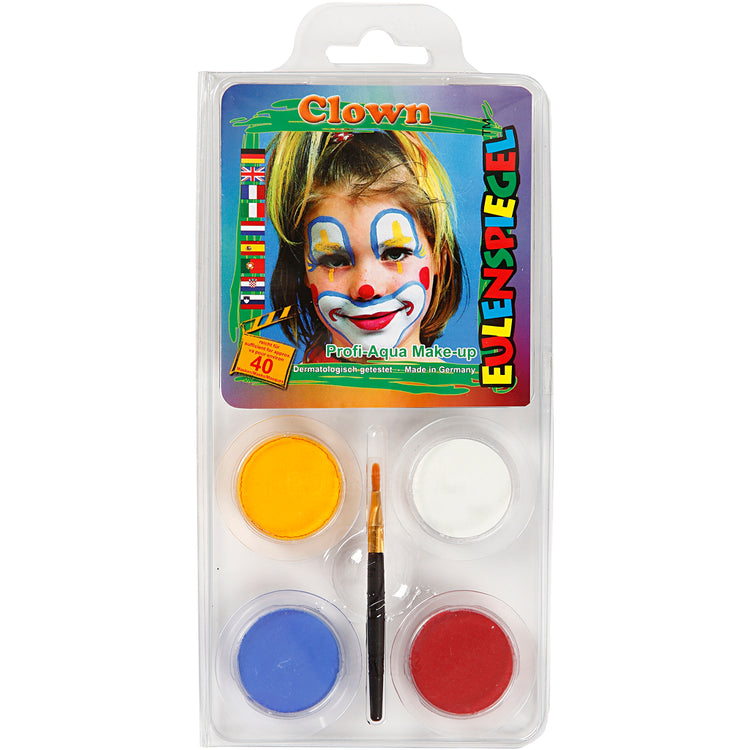 Eulenspiegel Schmink - Motive Set, Clown, verschiedene Farben, 1 Set