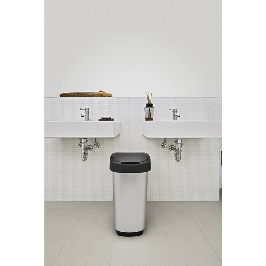 Rotho Rotho Twist Waste Bin 25l Silber Metallic