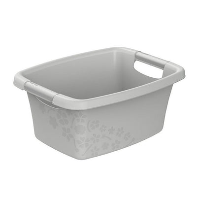 Rotho Blumen Wäschekorb 12l Cool Grey