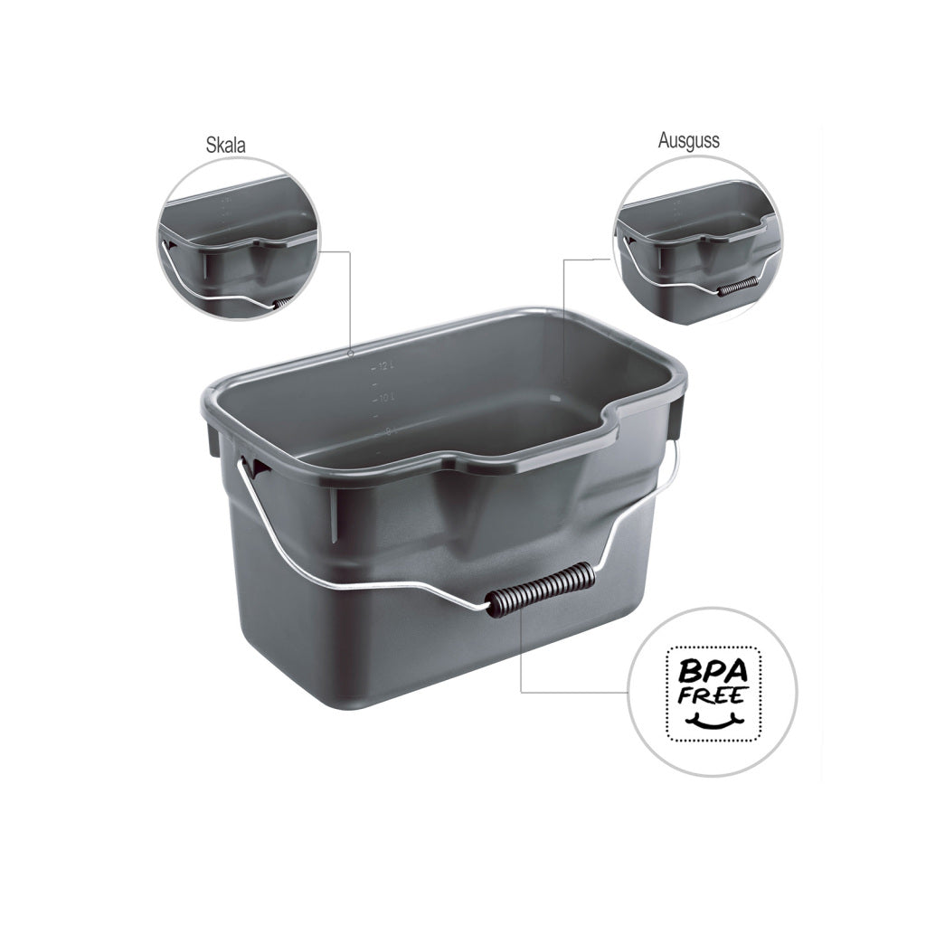 Rotho Rotho Basic Emmer Rechteckige 12L Anthrazit