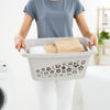 Rotho Blumen Wäschekorb 25l Cool Grey