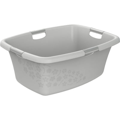 Rotho Blumen Wäschekorb 50l Cool Grey