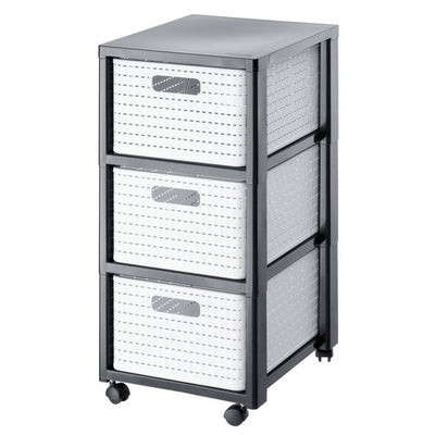 Rotho Country Design Kommode mit Rollen 3x18l weiß