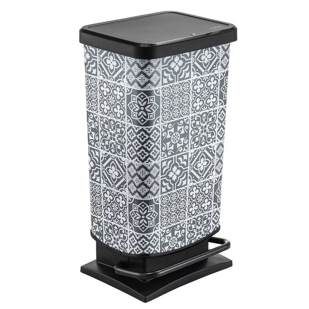 Rotho Rotho Paso Pedal Bin Tiles 40l Grau Schwarz