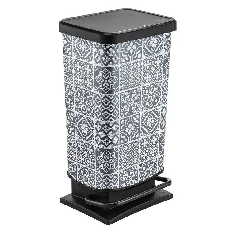 Rotho Rotho Paso Pedal Bin Tiles 40l Grau Schwarz