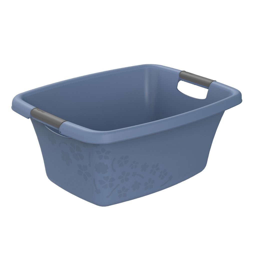 Rotho Blumen Wäschekorb 25l Horizontblau