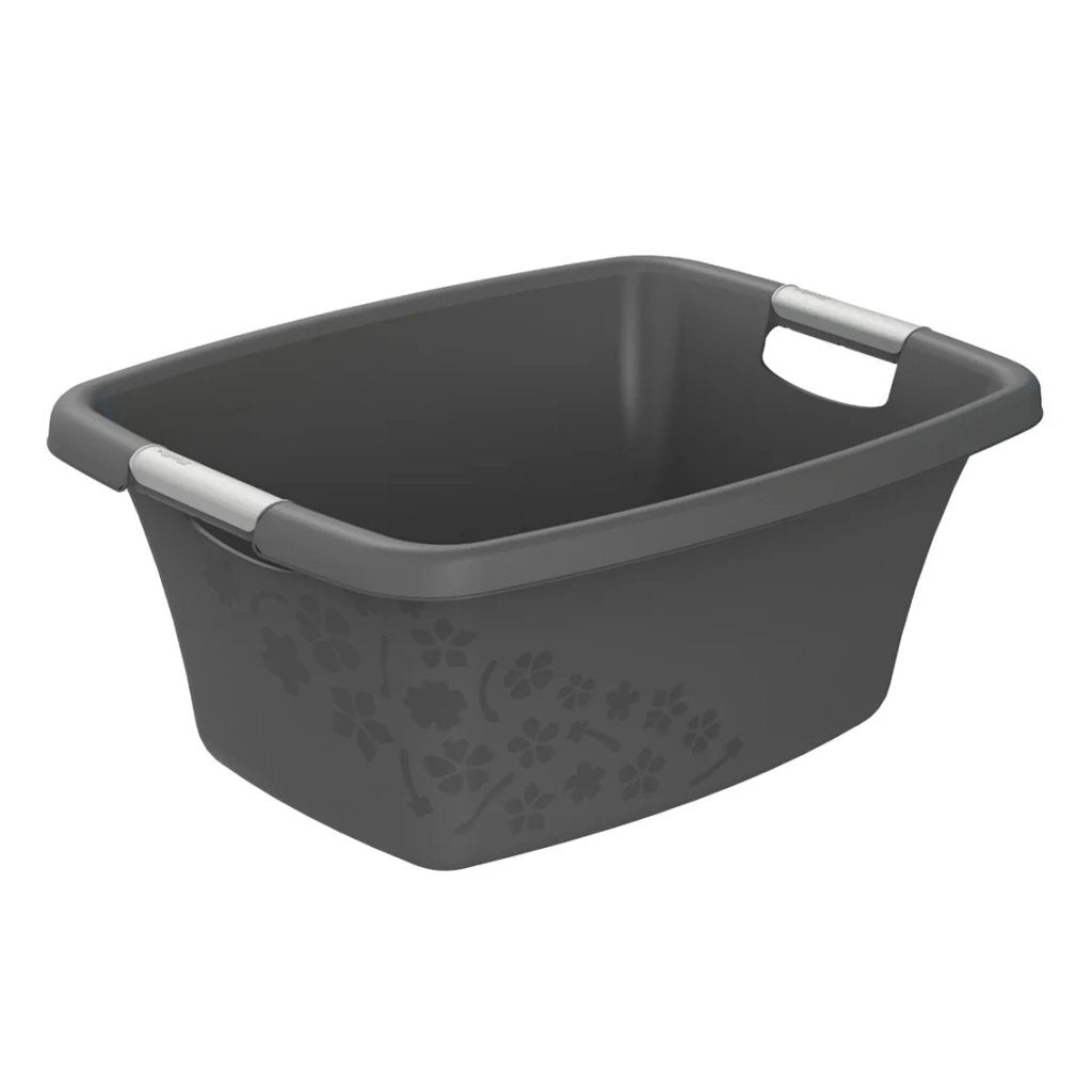 Rotho Blumen Wäschekorb 25l Anthrazit