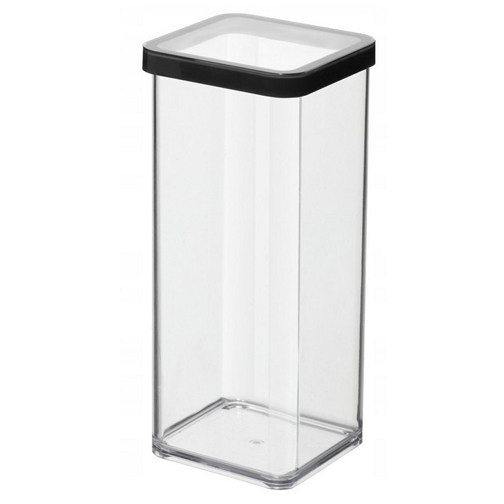 Rotho Loft-Aufbewahrungsbox 10x10x21 cm 1,5l schwarz transparent