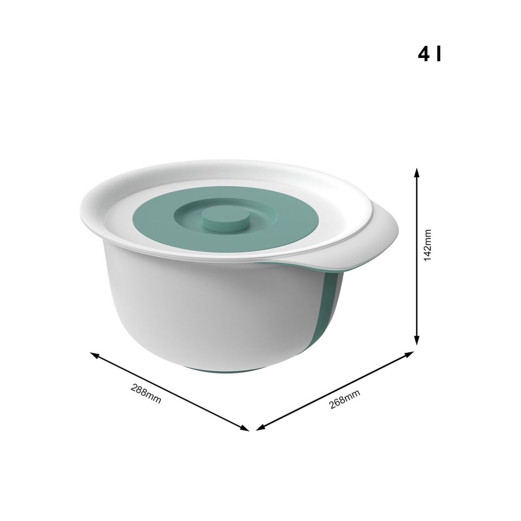 Rotho Rotho Fresh Montage Bowl mit Spritzabdeckung 4L Fogletoe Green