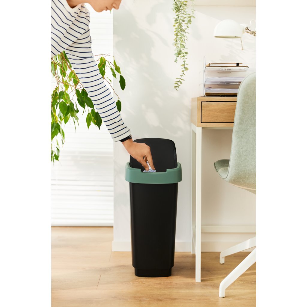 Rotho Rotho Twist Waste Bin 50l Mistel -Grün Anthrazit