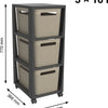 Rotho Tower Brisen Design-Kommode 3x16l mit Cappuccino-Rädern