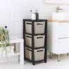 Rotho Tower Brisen Design-Kommode 3x16l mit Cappuccino-Rädern