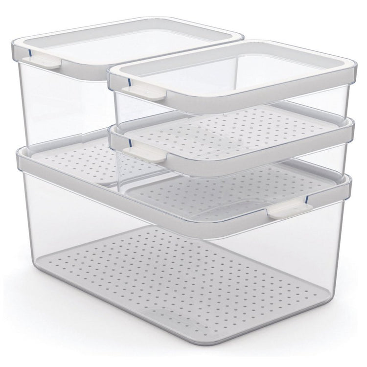 ROTHO ROTHO CAMUMA SET Kühlschrank Organizer 4.65L + 2,15L + 2x 1,2 l Transparent